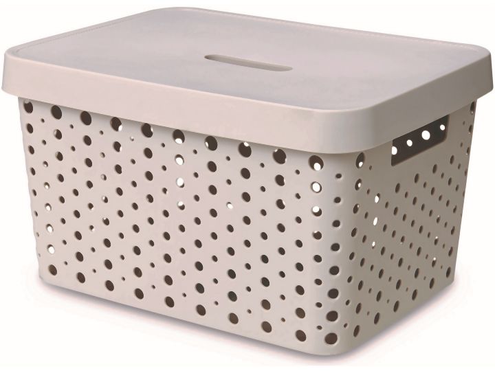 Cesto Organizador Cinza 48 usualutilidades 540 17L COM TAMPA CINZA