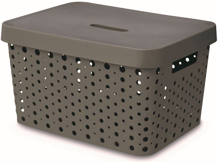 Cesto Organizador Marrom 132 usualutilidades 541 17L COM TAMPA MARROM