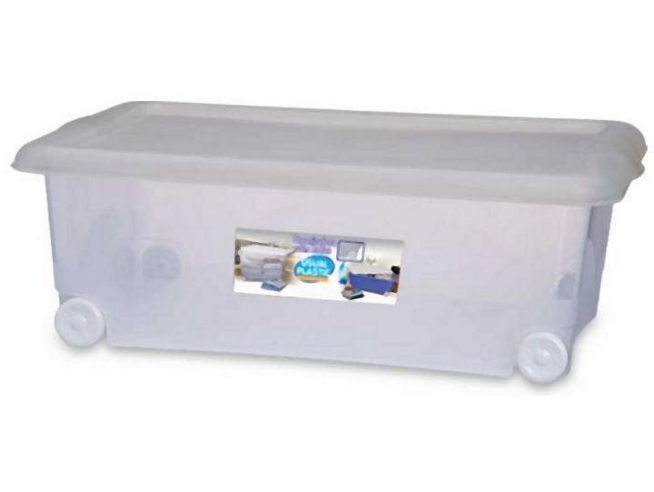 Organizador com Rodas 30L Transl. com Tampa Transl. 3 usualutilidades TAMPA TRANSLUCIDA REF 006