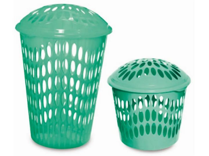 Cestos com Tampa 60L e 45L 49 usualutilidades VERDE REF 107 E REF 142