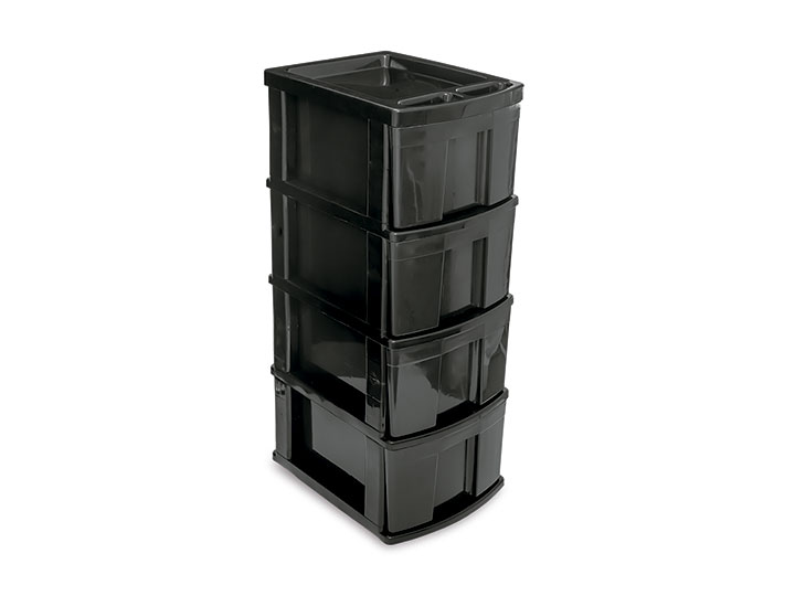 Gaveteiro com 3 ou 4 Gavetas Preto 1 507